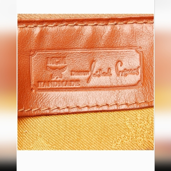 MCM Cognac Visetos Boston Bag EUC - Picture 8 of 11